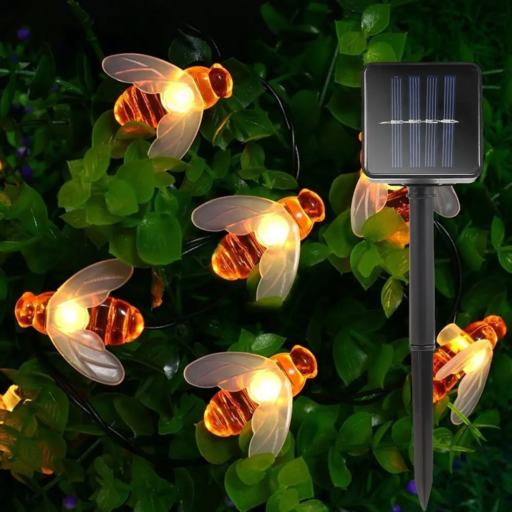 Finether Lampu Taman Lebah Solar Panel Outdoor Lamp Waterproof IP65 30 LED - BE306 - Warm White