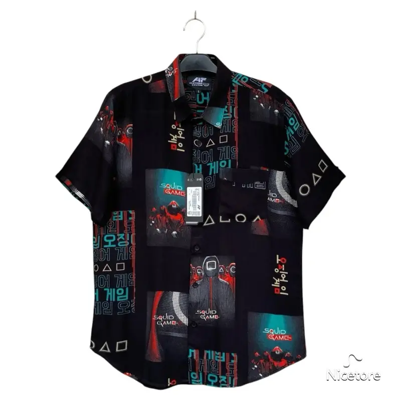 Aif Kemeja Amarilo motif pria wanita Kasual Santai  Kain Rayon Baju Casual Distro
