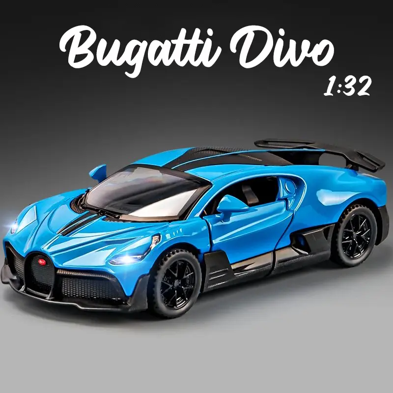 1:32 Scale Bugatti Divo Sports Alloy Car Model Light & Sound Effect Diecast Car Toys for Boys Birthday Gift Kids Toys Car Collection