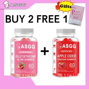 ASGG Gummies 60Biji Rasa Stroberi & Perisa Epal Untuk Menyokong Kesihatan Kulit