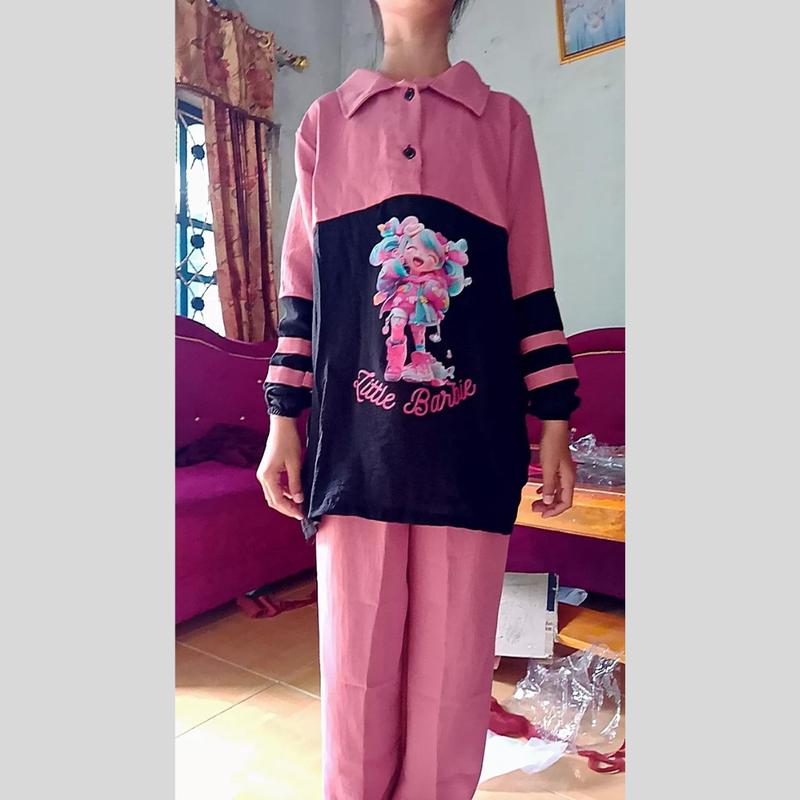 Product Introduction of Setelan Anak Berbie Bahan Crinkle Air Flow Kekinian // Setelan Anak Perempuan Terlaris Dan Viral Little Barbie Set Kids Lengan panjang Motif Fashion Lucu 38