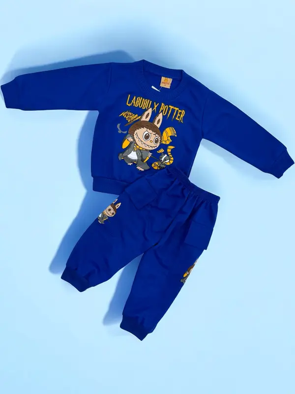 Baju anak laki-laki viral labubu X Harry Potter Stelan panjang labubu anak laki-laki / unisex / untuk anak 1-8 Tahun (Edisi Labubu) 5