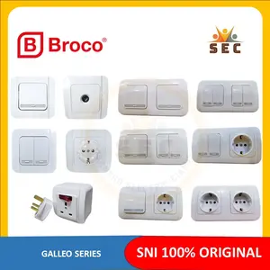 SAKLAR STOP KONTAK BROCO GALLEO IB SNOW WHITE PUTIH ASLI ORIGINAL