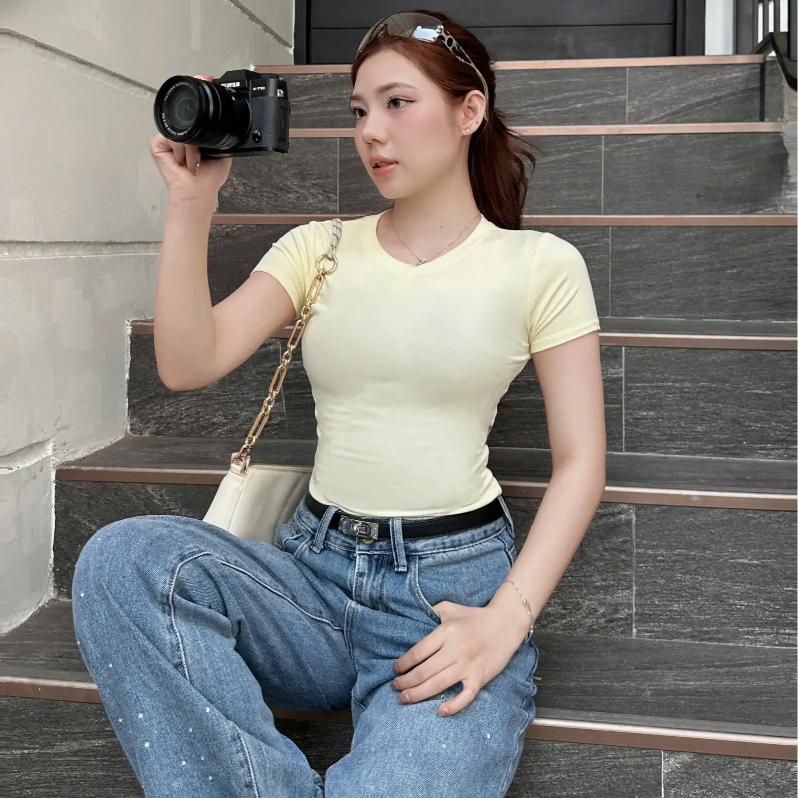 (Màu Mới) Áo Thắt Eo Ôm Dáng Cổ tròn BellaLook Cotton Trơn Women S M L XL XXL-315 | BigBuy360 - bigbuy360.vn (Màu Mới) Áo Thắt Eo Ôm Dáng Cổ tròn BellaLook Cotton Trơn Women S M L XL XXL-315 | BigBuy360 - bigbuy360.vn