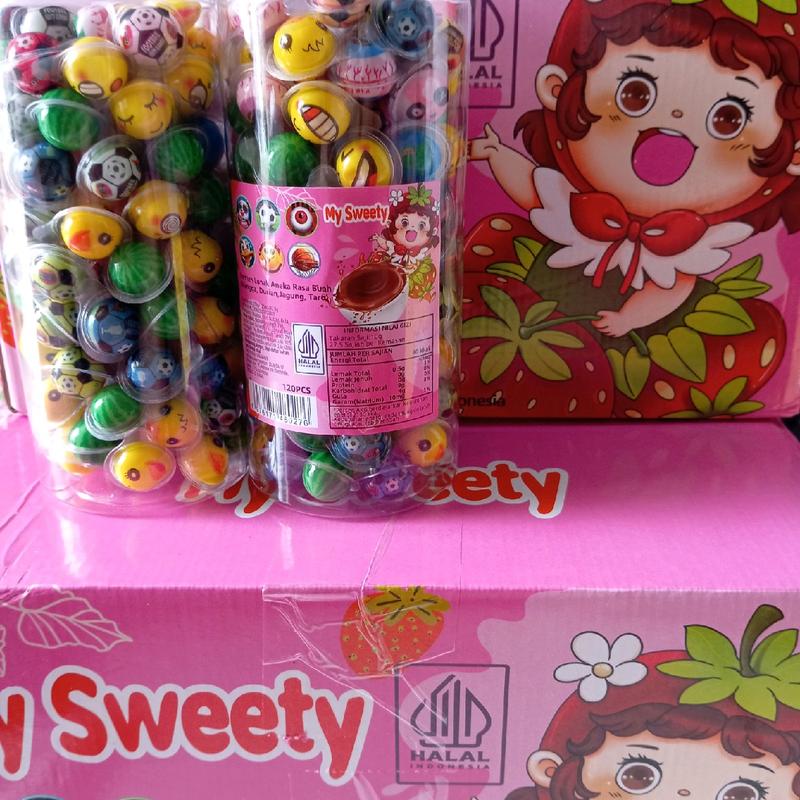 Permen Lunak Mini MY SWEETY toples tabung isi 120 pcs Candy Snack 0