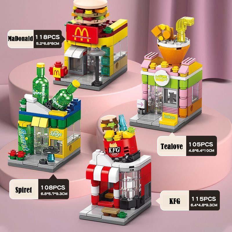 Mainan Balok  Mini Toko sudut McDonald's 3D Puzzle Susun Edukasi Mainan Mainan Anak 6