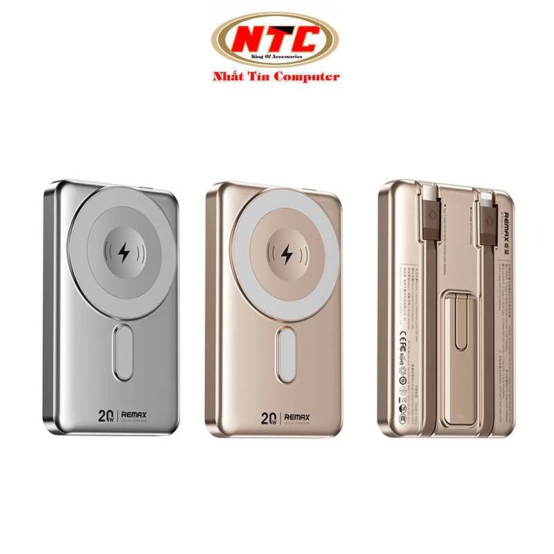 Pin dự phòng không dây 10000mAh sạc không dây 15W cáp TypeC 22.5W có giá đỡ đạt chuẩn 3C