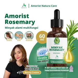 [HALAL APPROVED] Amorist Rosemary 60ml | Minyak Rambut Alis & Janggut | Perawatan Alami Keb*takan Free Sisir Silikon Haircare Rambut Kering Vitamin