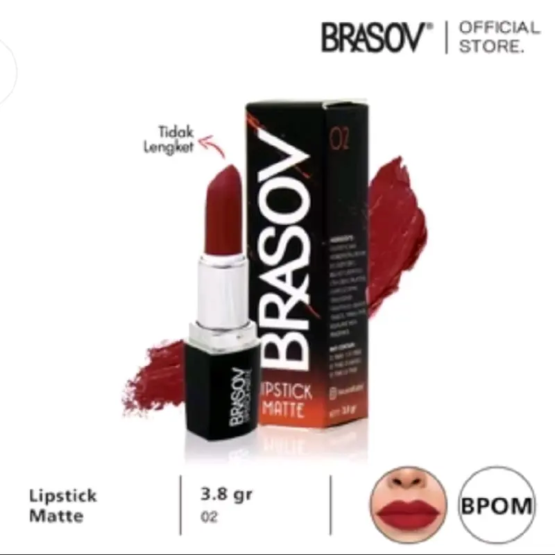 Lipstik Brasov Brasov Lipstick Matte Kosmetik Bibir 3