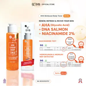 SYB【FYC】- NEW SYB AHA Skinboost Body Toner 100ml Dengan Glycolic Acid & Niacinamide 2% [Mengangkat Kotoran & Mencerahkan Kulit]