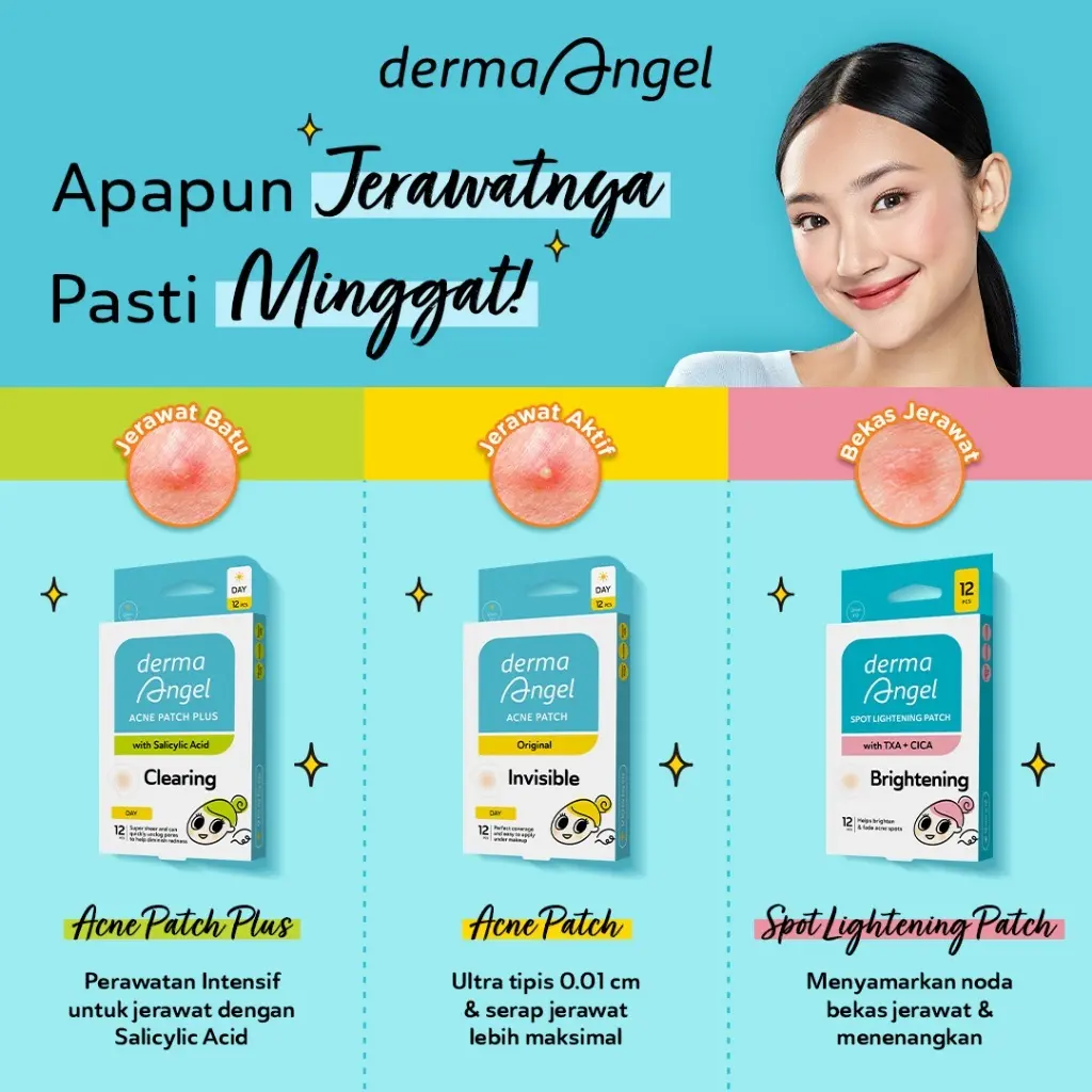 DERMA ANGEL ACNE PATCH 1PCS ISI 6 BUTIR ALL VARIAN PENYEMBUH OBAT JERAWAT TEMPELAN