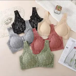4 pcs BRA WANITA SEAMLES RINGAINTANPA KAWAT MOTIF RENDA BH BUSUIKANCING DEPAN -802