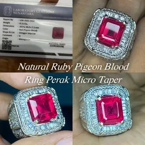 Natural Cincin Batu Permata Ruby (Pigeon Blood) Include Memo