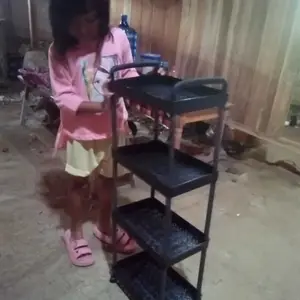 CODAsriLiving rak toilet rak serbaguna square rak dapurrak susun 4 tingkat dengan roda (TANPA PEGANGAN)