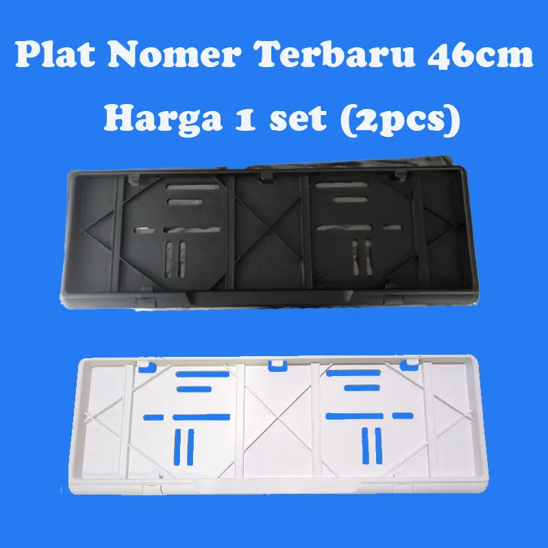 Tatakan Dudukan Plat Nomor Mobil Model Astra 46cm / Frame Bracket HItam Putih