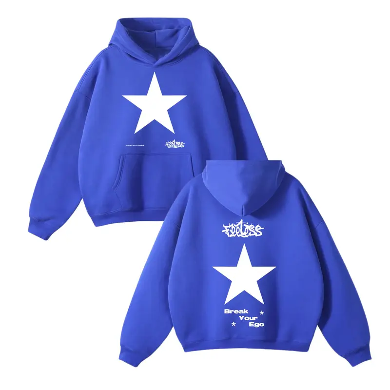 Feelesscloth Sweater Hoodie Boxy Starfeel Fleece Pria dan Wanita 0