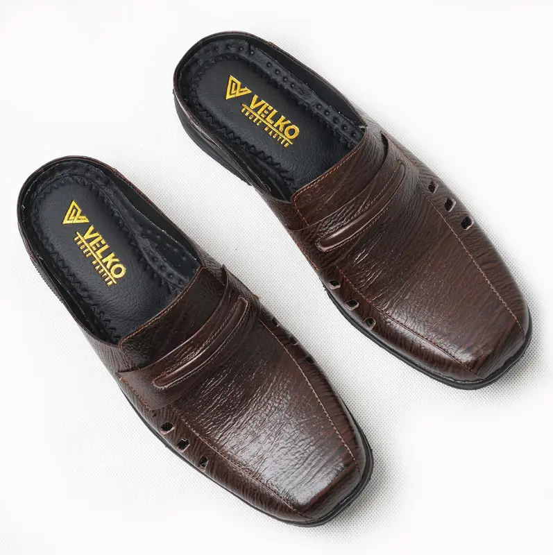 Sepatu Slop Pria Bustong Sepatu Sandal Kulit Sapi Asli Original Velko SLB - 05 sepatu sandal kulit asli Shoes 2