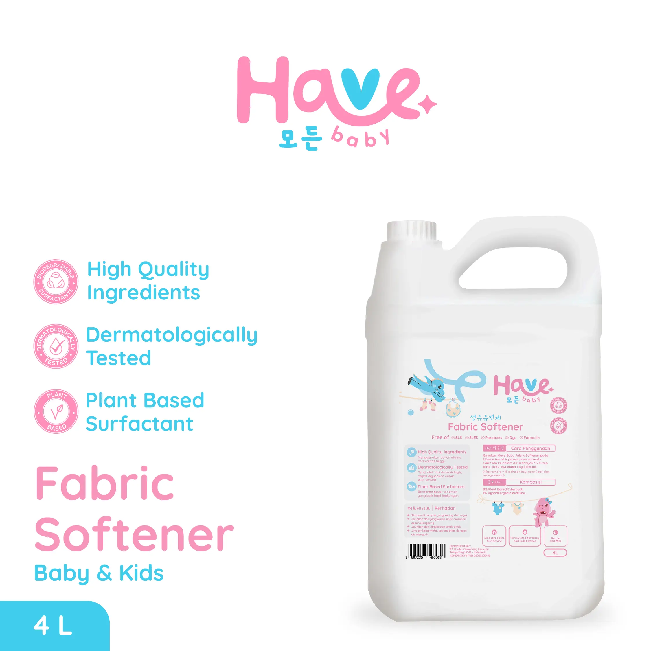 HAVE Baby Fabric Softener Pelembut Pakaian BAYI & ANAK PREMIUM 4L