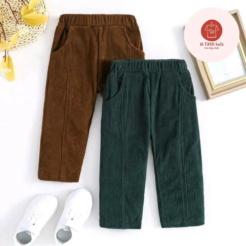 Celana anak Panjang Corduroy - long pants corduroy anak Laki-Laki Perempuan Usia 2-12 Tahun ( bisa beli 2 pcs paket hemat ) - Fashion 1