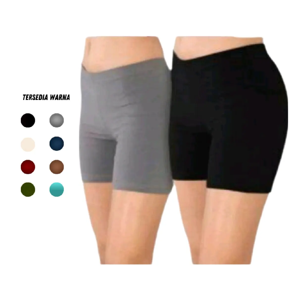 Celana legging pendek spandek Jersey / legging spandek/ legging Jersey/ leging pendek Wanita Dewasa Dalaman Spandex  Standar Melar bahan Stretch pendek leggings short licin ketat