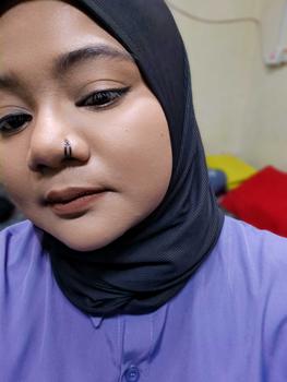 Product Review of Tindik dua lapisan penyaduran elektrik untuk lubang hidung, cincin gelung terbuka keluli tahan karat, heliks geometri, rawan, cincin hidung, perhiasan badan untuk gadis from A**s 0
