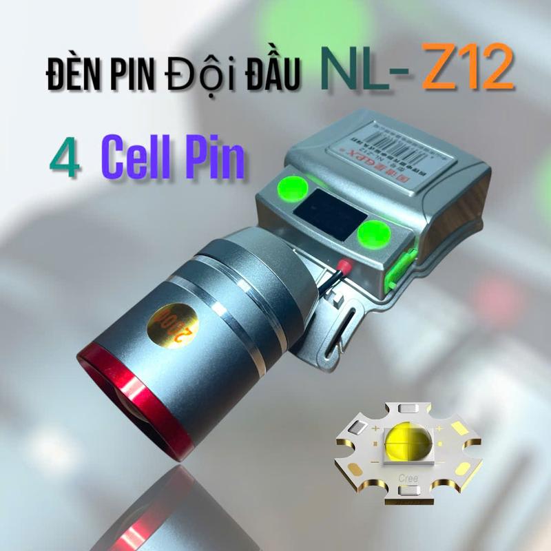 NL-Z12 đèn đội đầu siêu sáng có chức năng zoom thu phóng chiếu xa , gần tùy chỉnh . 4 pin , kính lồi , sáng mạnh , đèn di động