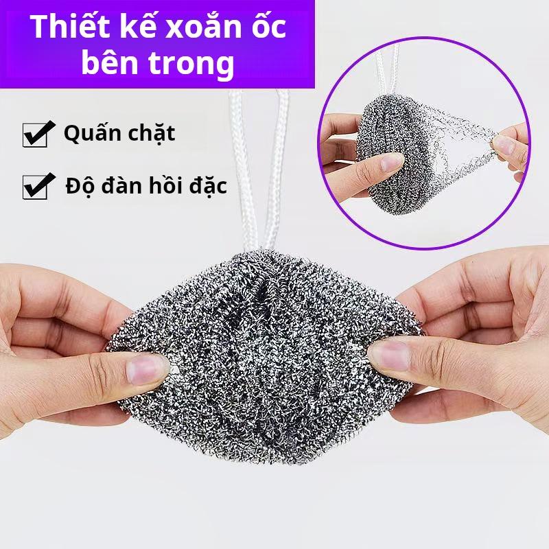 Bóng Len Thép, Bóng Làm Sạch Bằng Thép Không Gỉ, Dụng Cụ Nhà Bếp, Dụng Cụ Rửa Chén Nồi, Dây Cọ Rửa, Dụng Cụ Hữu Ích, Có Dây 1
