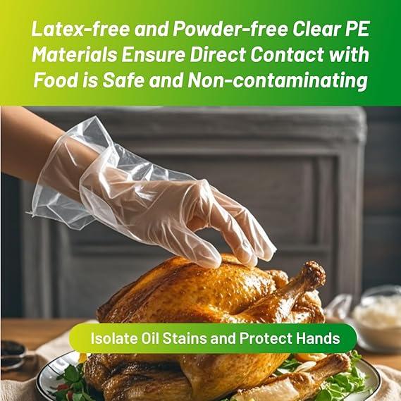 Latex & Powder Free, Food safe,Disposable TPE Cooking Gloves, Ideal for Cleaning and Food Prep 0