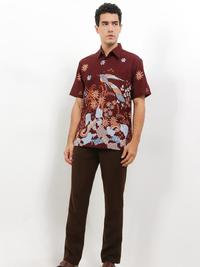 Gambar Arjuna Weda Hem Batik Premium Pria Motif Sawat Manuk - Body Fit | Bahan Katun | Lapis Trikot Lengan Pendek | Kancing Depan | Kerah Kemeja | Kantong Depan - Merah Tua, S dari Batik ArjunaWeda Kota Administrasi Jakarta Timur 5 Tokopedia