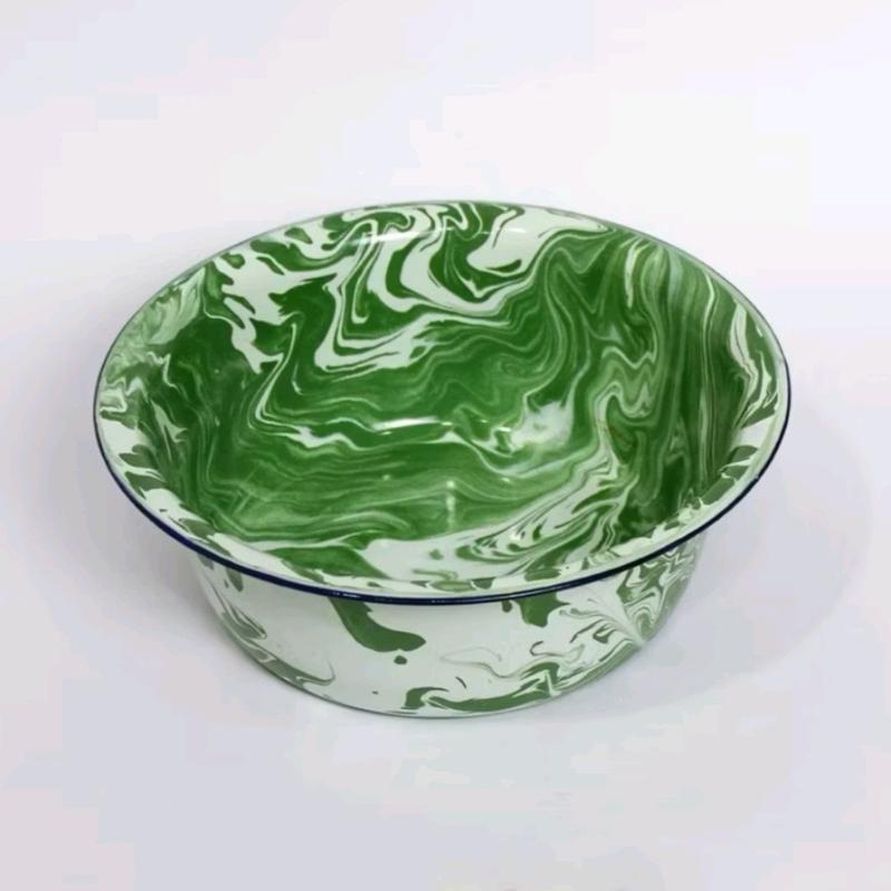 Baskom Enamel Blurik/Mangkok Soup/Mangkok Bubur/Baskom Jadul Enamel Motif Jadul 2