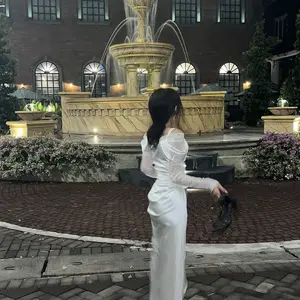 <DoubleSixbabes>READY STOCK [ADELE] 2 WARNA, Satin Silk Combain Lace Brokat Long Dress, Gaun Satin Elegan dan Unik, Gaun Bridesmaid, Ilusi lebih langsing dan jenjang