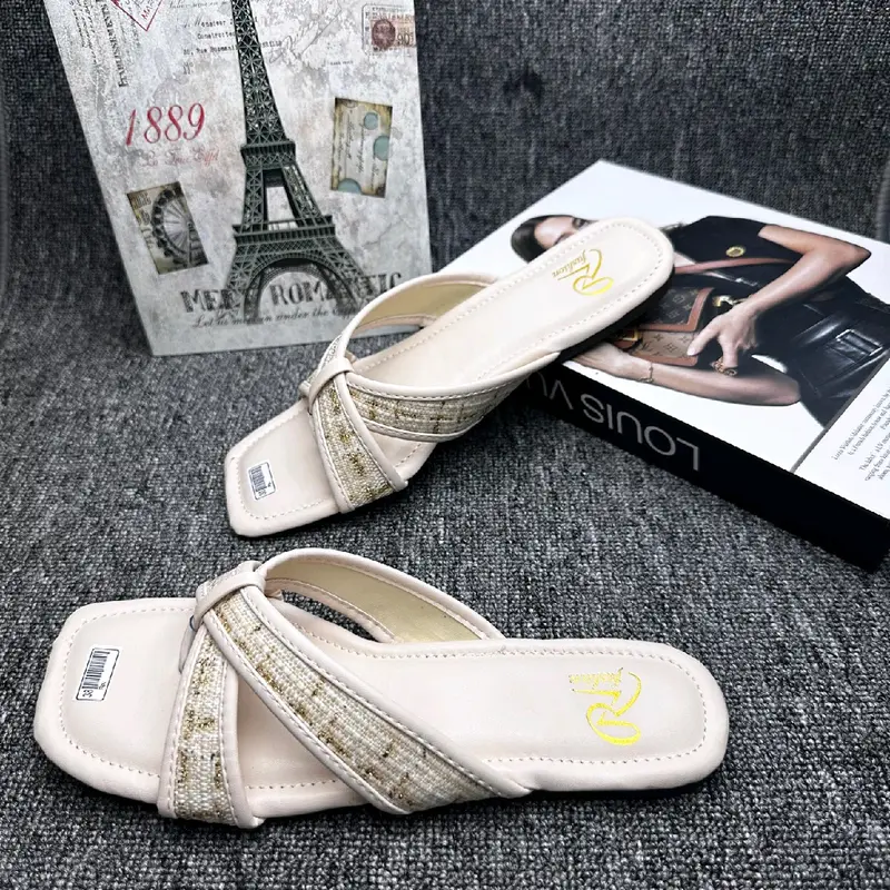 Tiara sandal silang jepit simple elegant kekunian 0