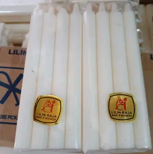 24 pcs lilin raja putih  kwalitas super