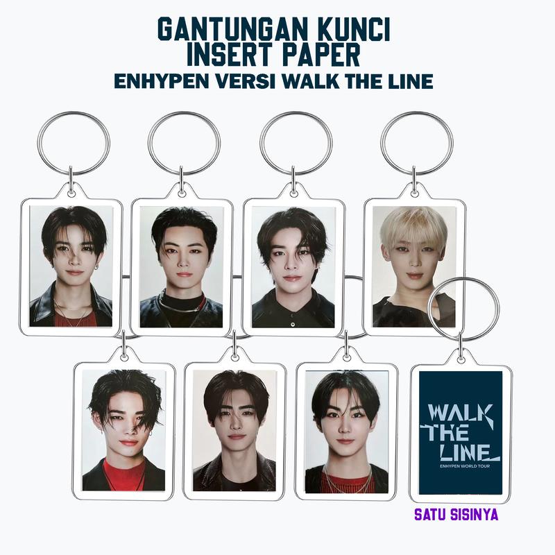 gantungan kunci - GANCI insert paper kpop korean 2 sisi ENHYPEN walk the line tour Cocok untuk Hadiah 0