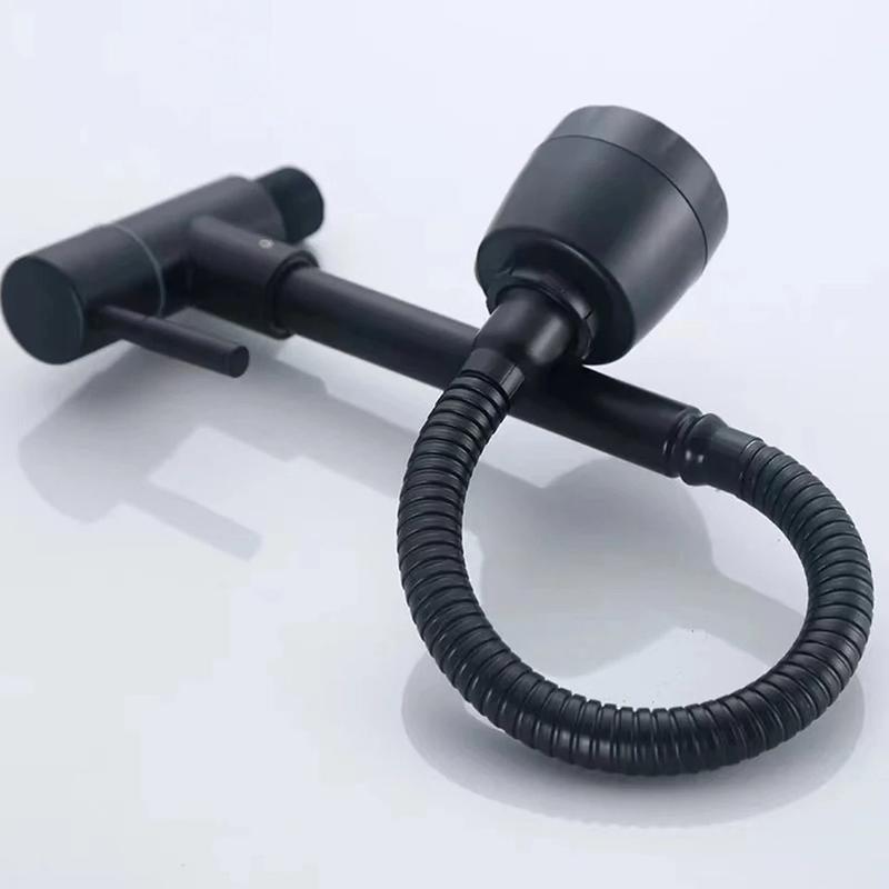 Kran Angsa Cuci Piring Hitam Keran Dapur Flexible 2 Mode Pancuran Air Jantung Kran Kuningan 4
