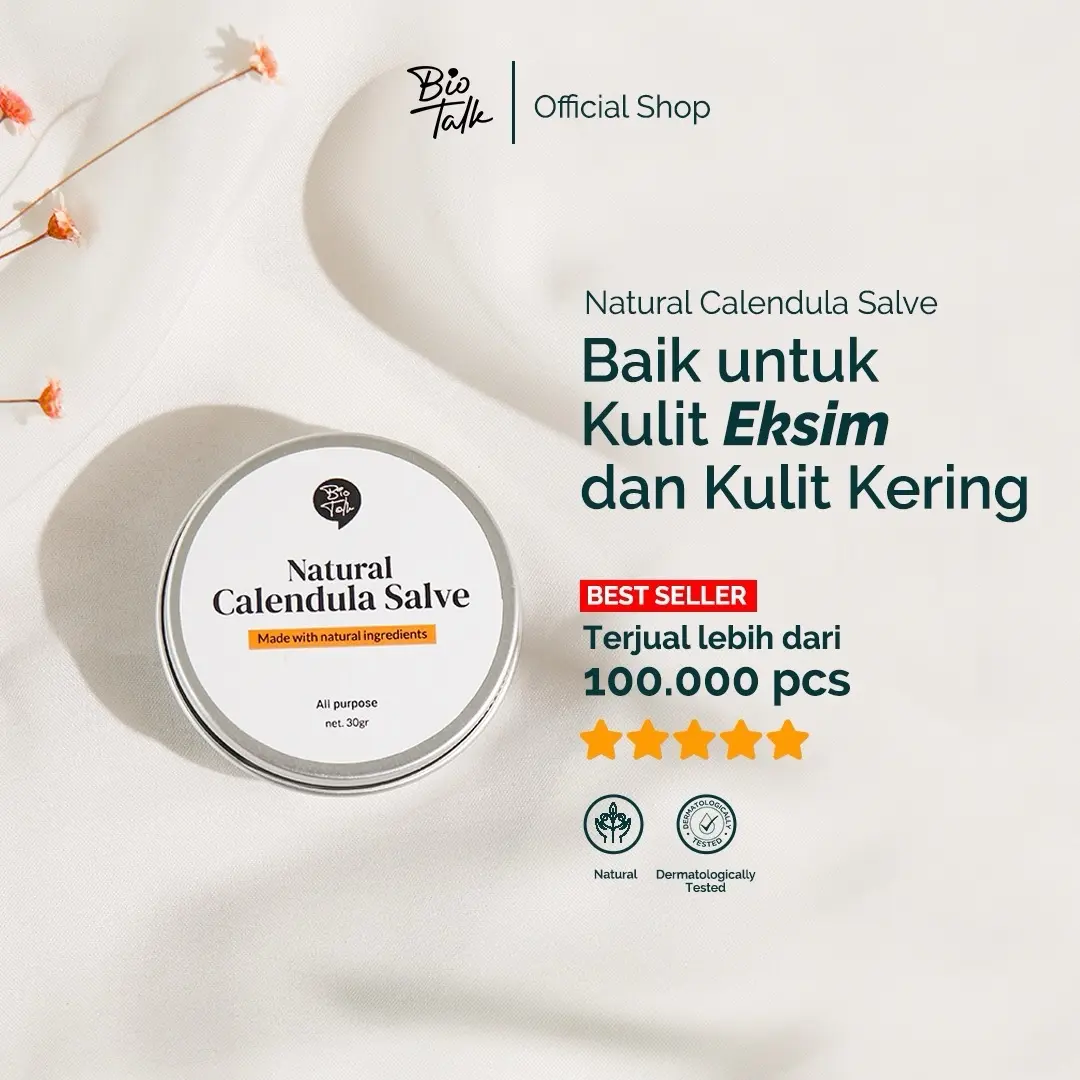 Biotalk natural calendula salve - salep untuk menjaga eksim psoriasi sensitif gatal gatal Memudarkan