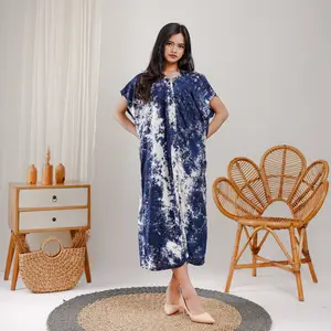 YURI Daster Terbaru Kekinian 2026 Bahan Rayon Motif Viral Tiedye Busui Dress V Neck Ibu Menyusui