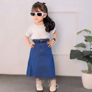 Raisin Rok Jeans Anak Perempuan Belah Samping 2-7 Tahun Denim Hitam Putih