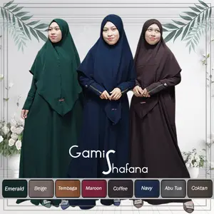 (CRS) GAMIS SHAFANA SET HIJAB INSTANS SEMI FRENCH KHIMAR