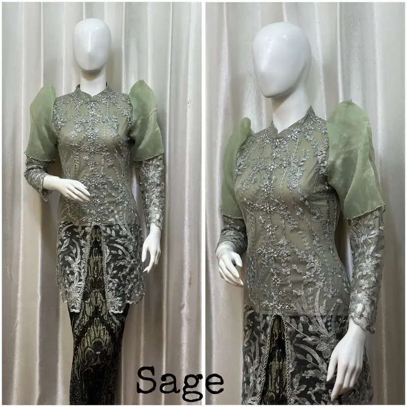 ￼Kebaya Aura Tunik Tille Kerah Sanghai / Kebaya Wisuda / Kebaya Lamaran terbaru 8