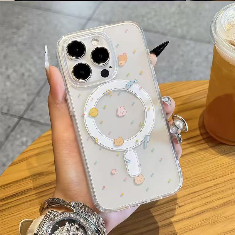 Màu chấm động vật áp dụng cho Apple 17PROMax / 16/15/12 / vỏ hút từ tính iPhone XS điện thoại di động thời trang mới