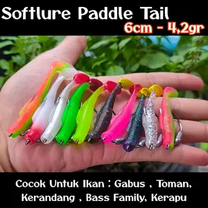 UMPAN SOFTLURE PADDLE TAIL 1PC SET HOOK 6CM - 4,2GR BUKAN Z-MAN [UMSP09]