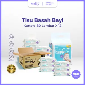 Hoppi Tisu Basah Bayi (12 Pak x 80 Lembar)