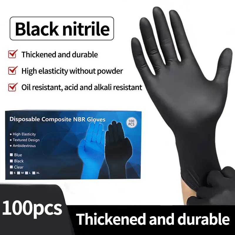 100pcs / box vinyl /nitrile blend powder free latex free non-sterile gloves disposable S-49
