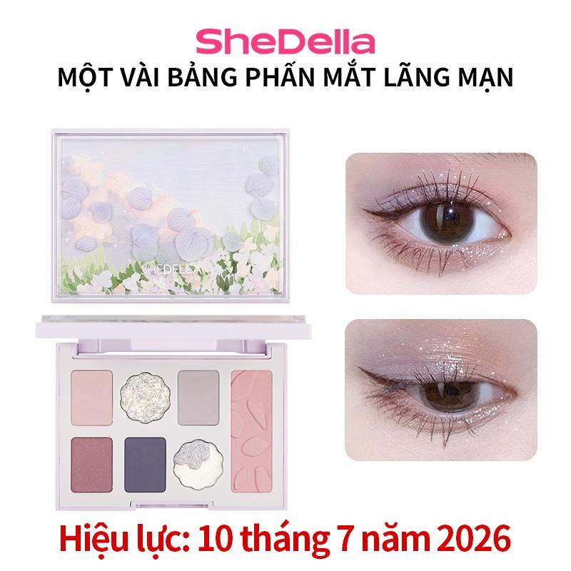 Bảng Phấn Mắt 7 Màu 2 Trong 1 Phấn Mắt Và Phấn Đánh Phấn Ép Họa Tiết Hoa Lãng Mạn Bao Gồm Hộp Quà Tinh Tế Trọng Lượng Tịnh 10g Sản Phẩm Chính Hãng SHEDELLA Trực Tiếp Từ Nhà Máy Hạn Sử Dụng: 10 tháng 7 năm 2026