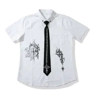 Kemeja pria Y2K + Free dasi langsung ikat Y2K Cowok Putih