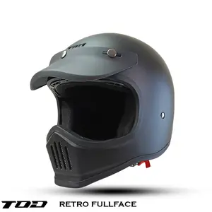 HELM RETRO CAKIL FULL FACE HITAM DAY DEWASA PRIA WANITA ORIGINAL SNI