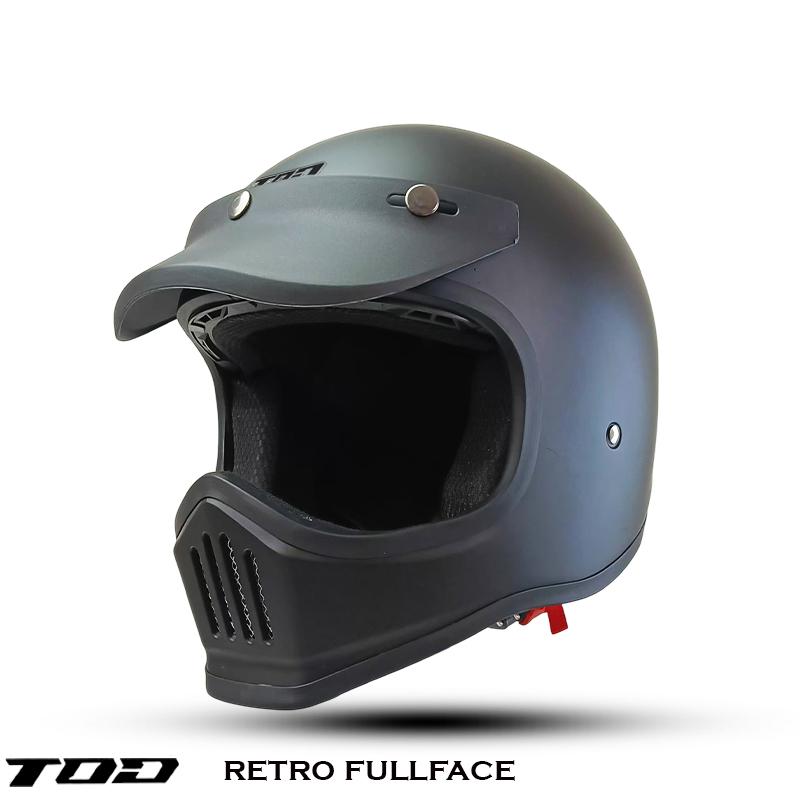 HELM RETRO CAKIL FULL FACE HITAM DAY DEWASA PRIA WANITA ORIGINAL SNI 1