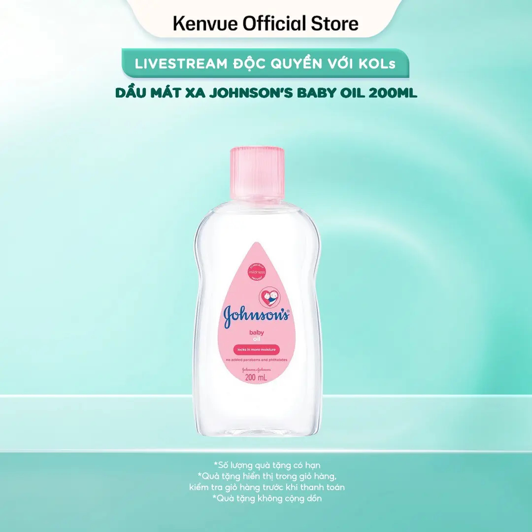 Dầu mát xa Johnson's Baby Oil 200ml - Cho Bé | Nhiều công dụng