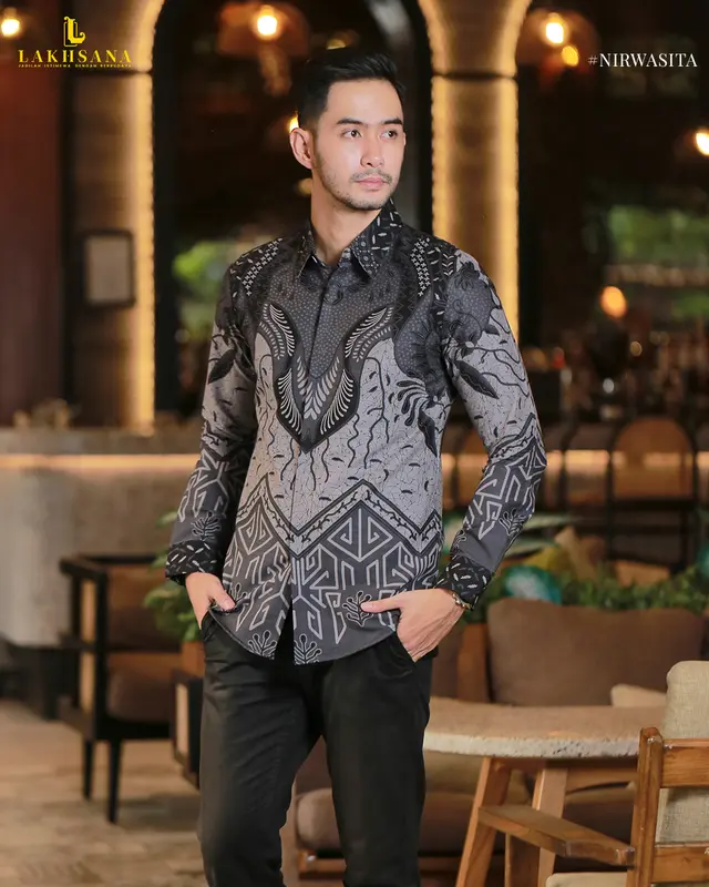 Baju Kemeja Batik Pria Lengan Panjang Santai Distro Halus Premium Jumbo Size M L XL XXL Dewasa Kerja Keren Motif Mewah Nyaman Cowok Casual Katun 3